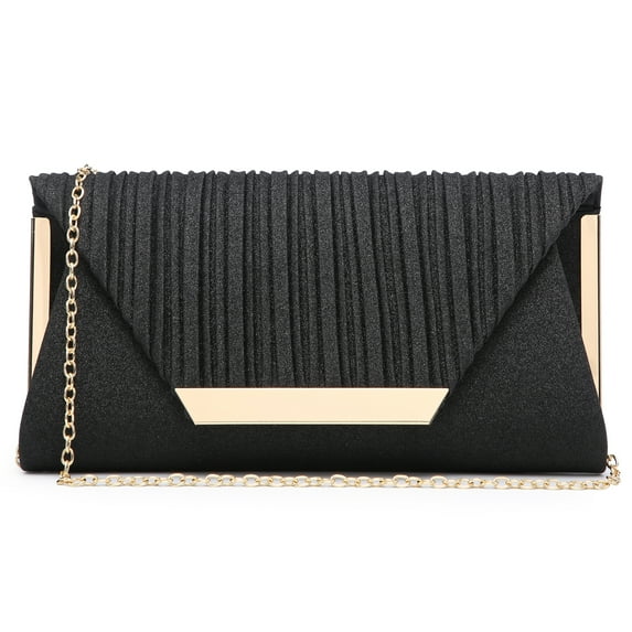 Foldline Envelope Clutch – Black